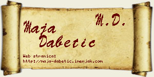 Maja Dabetić vizit kartica